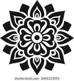 Elegant black and white floral pattern with an abstract seamless design, perfect for vintage art or decorative wallpaperElegant black and white floral pattern with an abstract seamless design, perfect