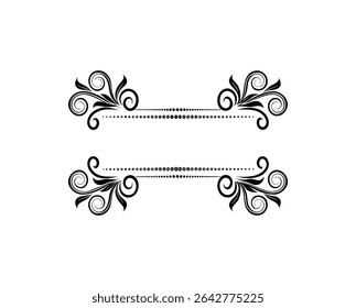 Elegant black and white floral silhouette design, perfect for invitations, cards, or decorative elements.  The distinctive feature is its ornate, swirling silhouette style.