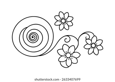 Elegant black and white floral swirl design perfect for invitations and decorative elements