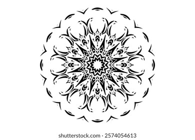 Elegant Black and White Flower Design Highlighting Intricate Patterns and Refined Details	
