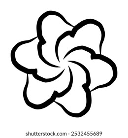 Elegant Black and White Flower Petal Icon for Web and Design Use | Ideal for UI, UX, and Creative Content, Adding a Delicate and Functional Element to Digital and Print Design Projects
