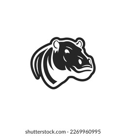 Elegant black and white hippo logo vector for branding your company.