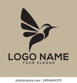 Elegant black and white hummingbird logo. Perfect for any company looking for a stylish and professional look.
