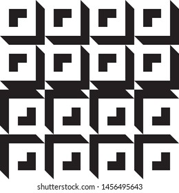 Elegant black and white isometric background with cubes with shadow Vector illustration
