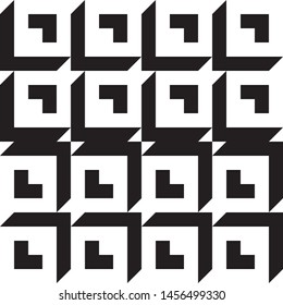 Elegant black and white isometric background with cubes with shadow Vector illustration
