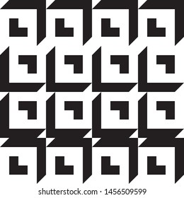 Elegant black and white isometric background with cubes with shadow Vector illustration

