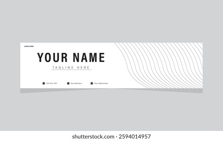 Elegant Black and White LinkedIn Cover