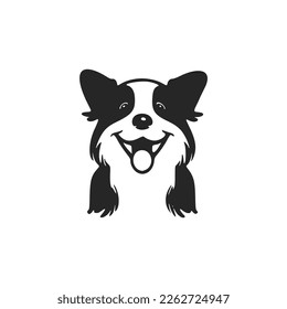 Elegant black and white logo cute dog. Good for business and brands.