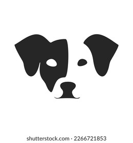 Elegant black white logo dog. Isolated on a white background.