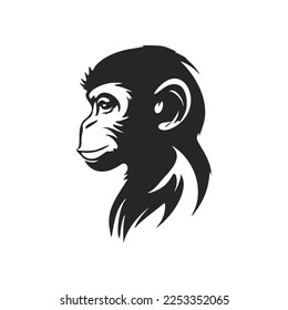 Elegant black and white monkey head logo. Ideal for a wide range of industries.