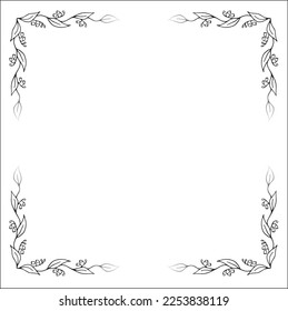 Elegant black and white monochrome ornamental border with gradient for greeting cards, banners, invitations. Isolated vector illustration. Gradient frame for white background.