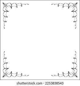 Elegant black and white monochrome ornamental border for greeting cards, banners, invitations. Isolated vector illustration.