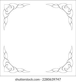 Elegant black and white monochrome ornamental border for greeting cards, banners, invitations. Vector frame for all sizes and formats. Isolated vector illustration.