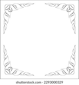 Elegant black and white monochrome ornamental border for greeting cards, banners, invitations. Vector frame for all sizes and formats. Isolated vector illustration.