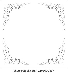 Elegant black and white monochrome ornamental border for greeting cards, banners, invitations. Vector frame for all sizes and formats. Isolated vector illustration.