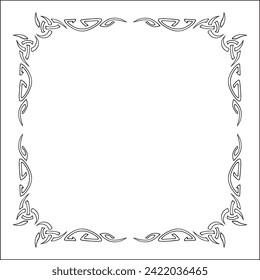 Elegant black and white ornamental frame, decorative border, corners for greeting cards, banners, business cards, invitations, menus. Isolated vector illustration.