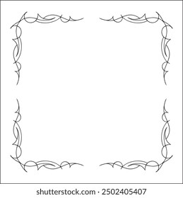 Elegant black and white elegant ornamental frame, decorative border, corners for greeting cards, banners, business cards, invitations, menus. Isolated vector illustration.	
