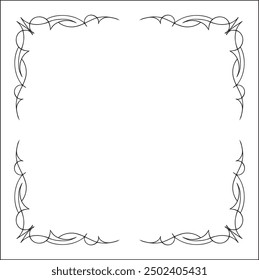 Elegant black and white elegant ornamental frame, decorative border, corners for greeting cards, banners, business cards, invitations, menus. Isolated vector illustration.	
