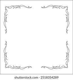 Elegant black and white elegant ornamental frame, decorative border, corners for greeting cards, banners, business cards, invitations, menus. Isolated vector illustration.	
