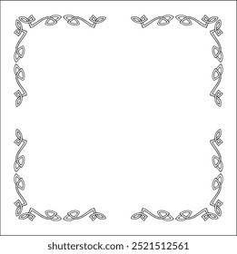 Elegant black and white ornamental frame, decorative border, corners for greeting cards, banners, business cards, invitations, menus. Isolated vector illustration.	
