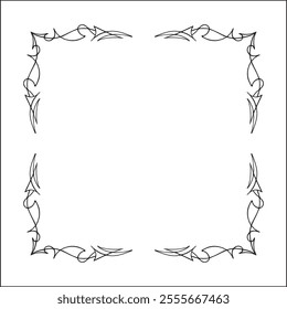 Elegant black and white elegant ornamental frame, decorative border, corners for greeting cards, banners, business cards, invitations, menus. Isolated vector illustration.	