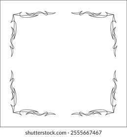 Elegant black and white elegant ornamental frame, decorative border, corners for greeting cards, banners, business cards, invitations, menus. Isolated vector illustration.	