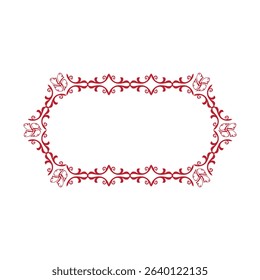 An elegant black and white ornamental frame with intricate scroll-work and symmetrical flourishes, perfect for decorative borders or invitations