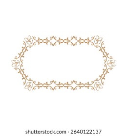An elegant black and white ornamental frame with intricate scroll-work and symmetrical flourishes, perfect for decorative borders or invitations