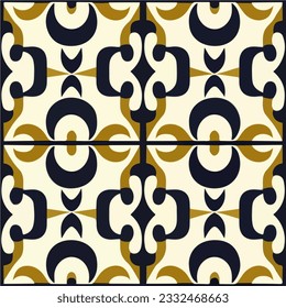 Elegant black and white pattern adorned with gold accents, reminiscent of the art deco and art nouveau styles. Its intricate design creates a mesmerizing floor pattern.