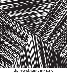 Elegant black and white pattern with straigt parallel lines Vector illustration