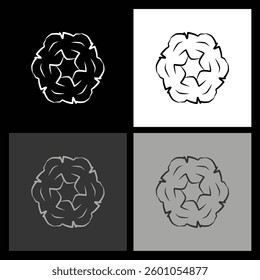 Elegant Black and White Radial Icon. High-Quality Graphic for Modern Logos, Websites, and Branding Solutions