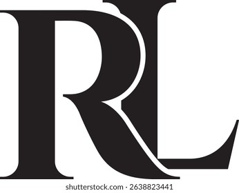 Elegant Black and White RL Monogram Logo