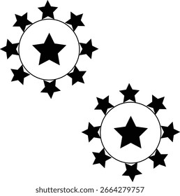 Elegant black and white star pattern.