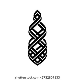 Elegante Ilustración vectorial en blanco y negro de un intrincado patrón Abstractas entrelazado de nudo celta - Diseño ornamental tradicional para logotipos y emblemas