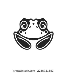 Elegant black white vector logo of the toad. Isolated.