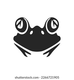 Elegant black white vector logo of the toad. Isolated on a white background.