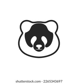 Elegant black and white vector panda logo. Isolated on a white background.
