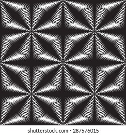 An elegant black and white vector seamless pattern, metallic texture