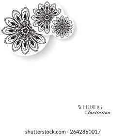 Elegant Black and White Wedding Iinvitation Card