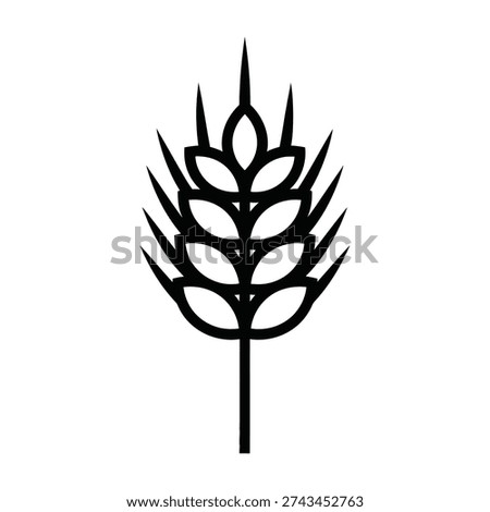 Elegant black and white wheat sheaf design symbolizing abundance and prosperity with intricate grain details against a clean transparent background for branding and agricultural marketing materials