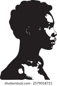 Elegant Black and White woman Silhouette Timeless Beauty and Strength in Contrast