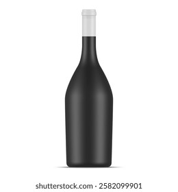 Elegant black wine bottle mockup for stylish branding