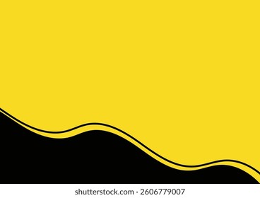 Elegant black and yellow abstract wave background vector