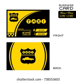 elegant black and yellow taxi business card