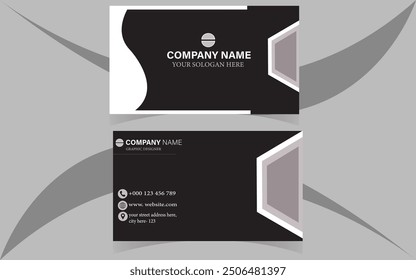 Elegant black-and-white business card with a sleek, minimalist design. Bold text and clean lines create a memorable, professional impression.