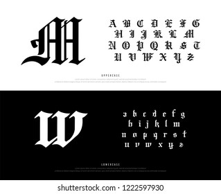 Elegant Blackletter Gothic Alphabet Font. Typography classic style font set for logo, Poster, Invitation. vector illustration.eps