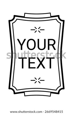 Elegant blank label design for customizable text, featuring a classic frame and decorative elements.