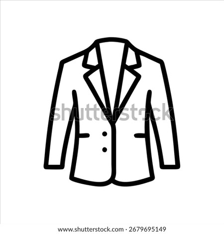 Elegant Blazer Icon Formal Jacket Symbol Fashion Wear Office Outfit Clothing Design Illustration
