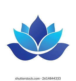 Elegant Bloom Logo Concept with Blue Gradient Petals