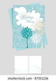 elegant blossoms tree concept greeting card with presentation on grey background